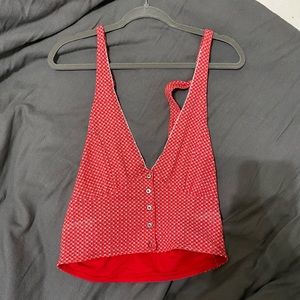 Free people dotted halter tank top